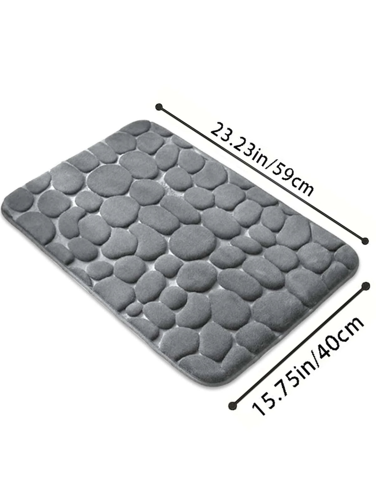 tapis bain moderne gris texture galets antidérapant salle bain absorbant lavable