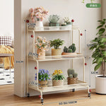 étagère mobile moderne pot plantes roulettes blanc verte noire métal maille