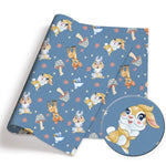 papier cadeau disney personnages anna elsa ariel bambi bleu rose jaune blanc