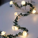 guirlande lumineuse fleur rose blanc vert 10 led decoration mariage saint valentin