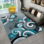 tapis moderne spirales abstraites gris bleu salon chambre prière extérieur déco salle bain