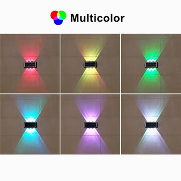 lampe murale solaire led moderne noire blanche ip65 résistante l'eau adhésiveextérieur rechargeable automatique