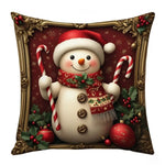 coussin décoratif noël carreaux rouge blanc flocon neige bonhomme neige guirlande sapin 45cm 45cm