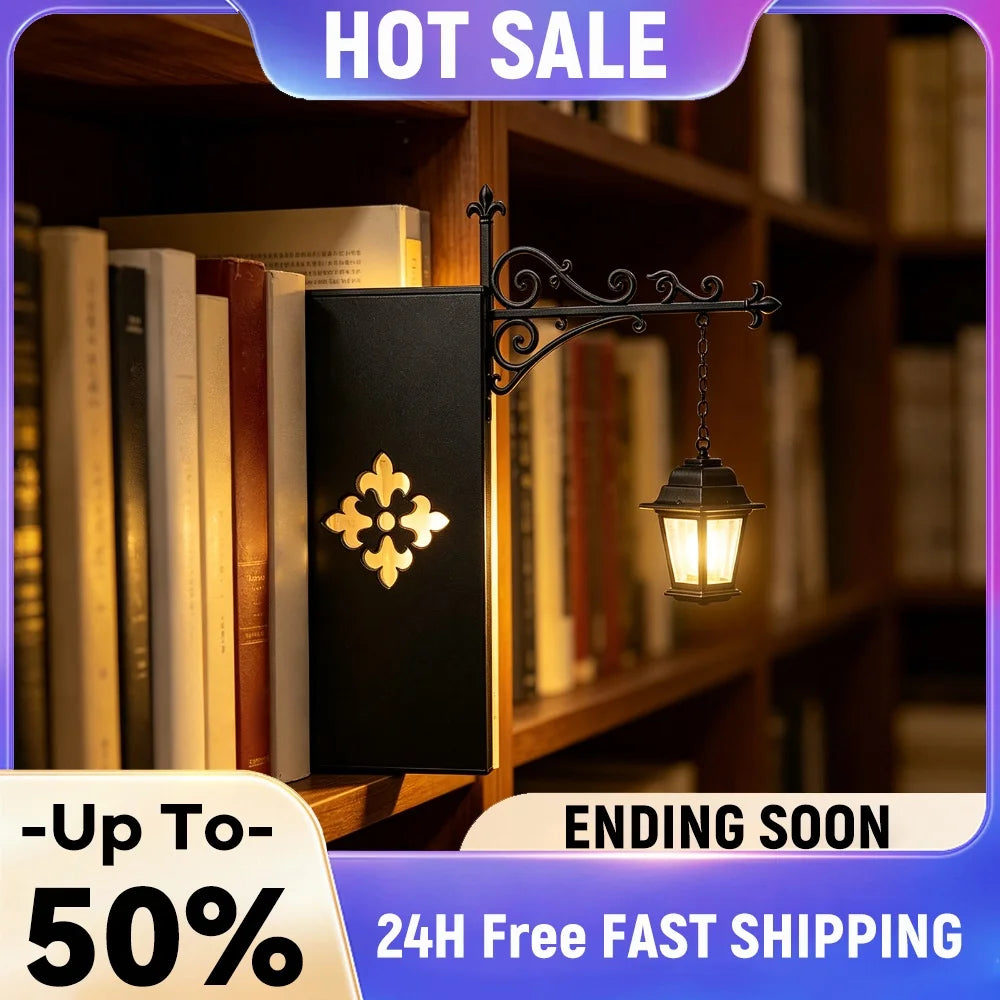 lampe lecture suspendue vintage noir doré motif géométrique led métallique romantique chambre