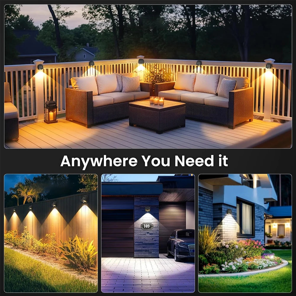 projecteur mural solaire led noir rgbw ip65 moderne adhésifextérieur jardin patio