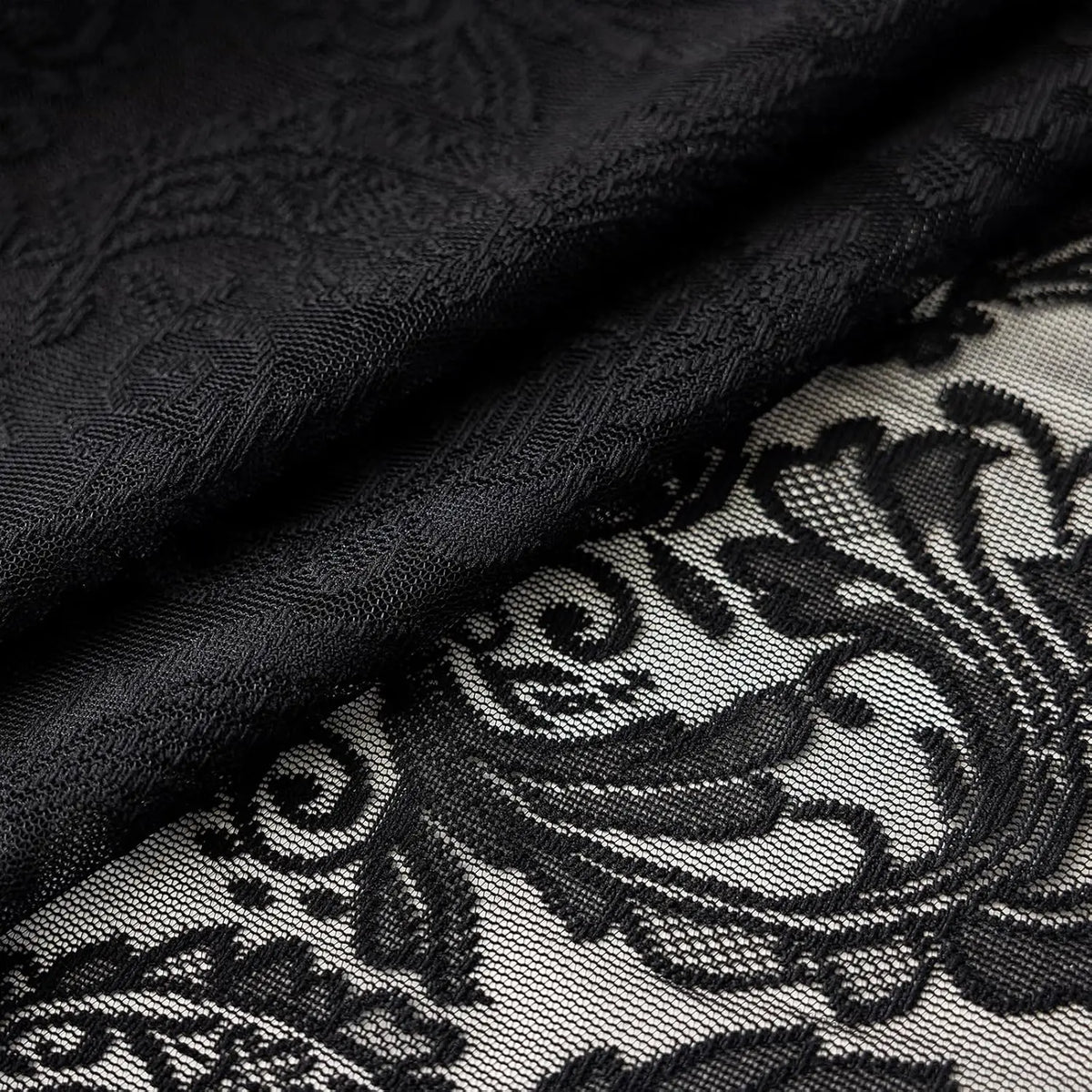 rideau noir floral transparent classique salon 100 polyester
