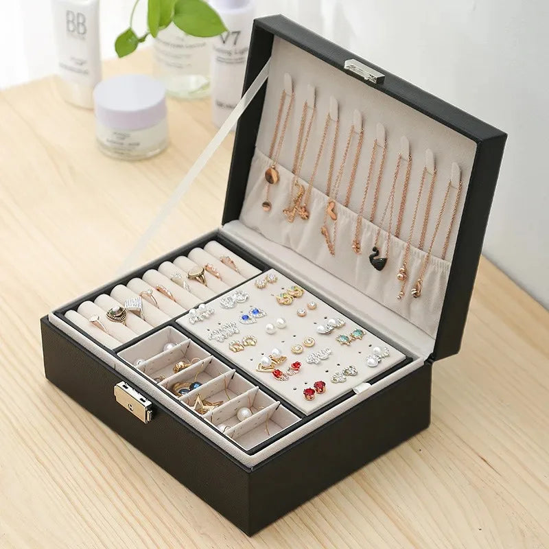 boîte bijoux velours noir rose gris moderne cadenas rangement bagues bracelets colliers