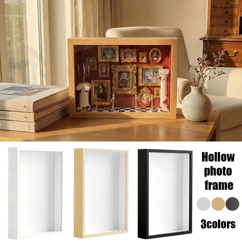 cadre photo transparent moderne blanc bois noir fond clair