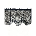 rideau floral transparent noir blanc classique dentelle brodée 130cmx60cm