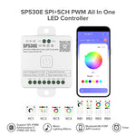 contrôleur led wifi bluetooth 5ch pwm rgbw ws2812 ws2811 sk6812 20m distance modernes