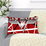 housse coussin imprimé rock band van halen 100 polyester double face moderne diagonale rouge