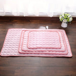 tapis refroidissement animal gris bleu clair texture points moderne confortable été chiens chats tapis