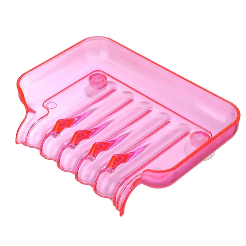 support savon transparent violet rose vert bleu moderne anti dérapant suction bain salle