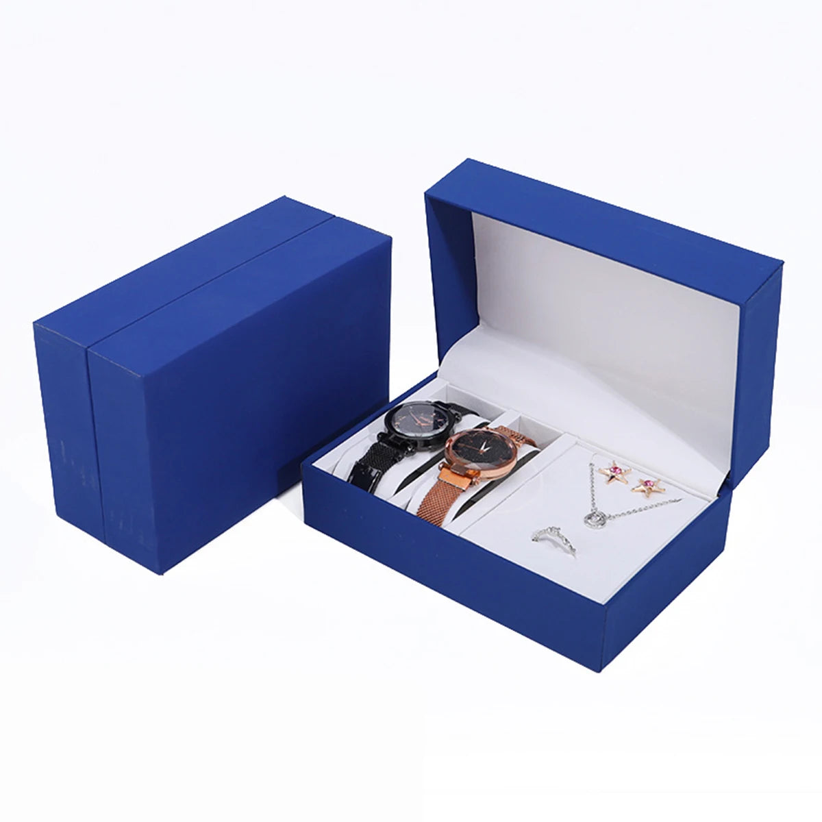 boîtes bijoux simili cuir noir rouge vert classiques rangement montres bracelets boucles d'oreilles