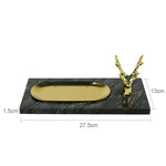 ensemble accessoires salle bain marbre noir rangement brosse dents dentifrice moderne luxe