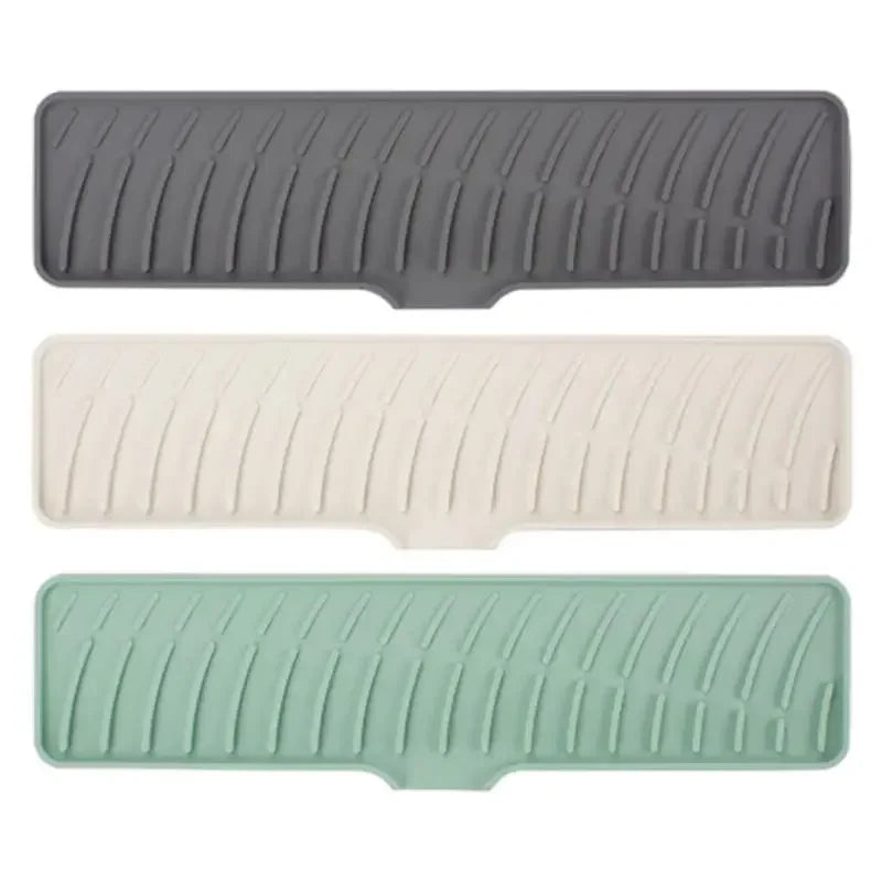 tapis lavage évier silicone gris vert beige moderne respectueux environnement 42x10cm