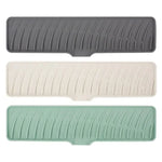 tapis lavage évier silicone gris vert beige moderne respectueux environnement 42x10cm