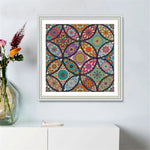 toile broder motifs floraux multicolores 30cm 40cm 50cm kit broderie instructions aiguilles fils