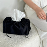 Sac mouchoirs moderne élégant satiné bleu gris noir vert blanc