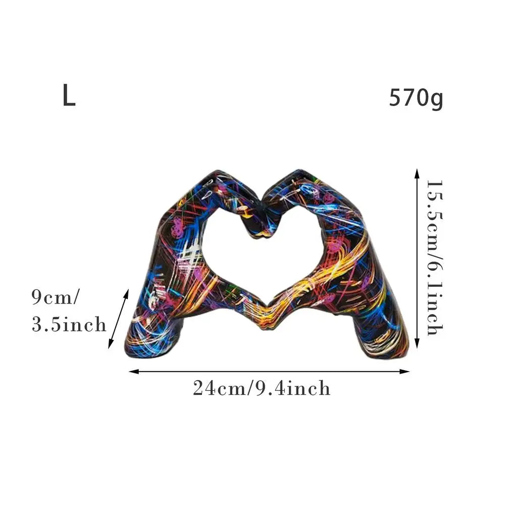 décoration moderne sculpture cœur multicolore résine abstraite maison salon agneau étagère couple cadeau