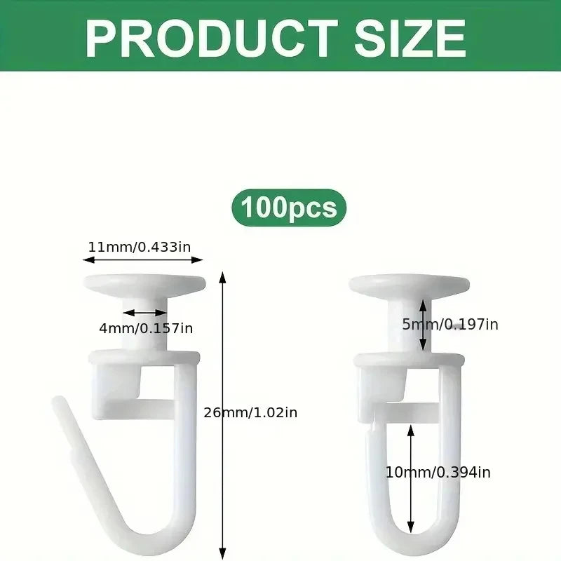 crochets rideau blanc moderne plastique silencieux tringle 100pcs 10pcs 200pcs 20pcs 50pcs
