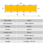ruban led 1600 leds 24v 3000k 4000k 6500k adhésif moderne blanc lisse
