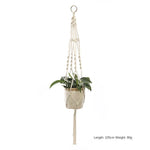 support plante suspendue macramé blanc artisanal anneaux métalliques pot inclusion 90cm 105cm 155cm