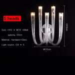 lustre transparent tubulaire contemporain verre strié g9 chambre salon élégant suspension adjustable