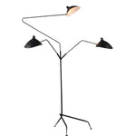 lampe sol moderne trépied noir aluminium 21w 90v 260v led interrupteur bouton