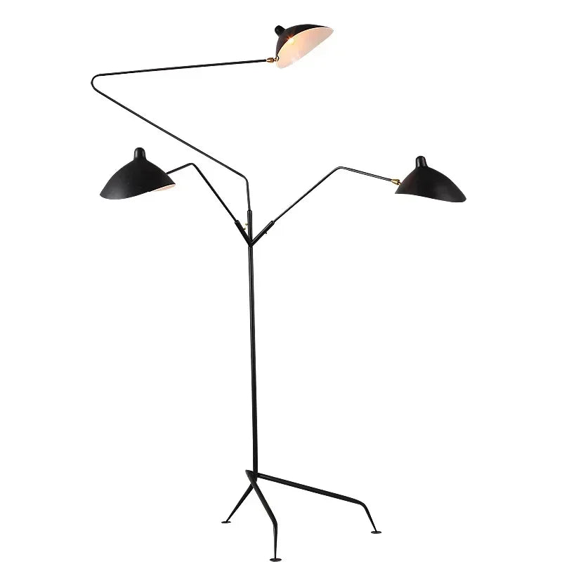 lampe sol moderne trépied noir aluminium 21w 90v 260v led interrupteur bouton