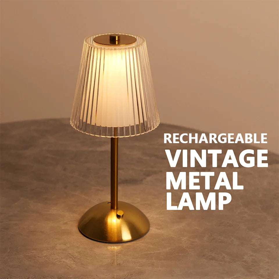 Lampe de chevet tactile LED beige design nordique