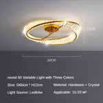 plafonnier moderne élégant doré transparent cristaux led 50cm 60cm 80cm dimmable