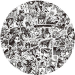 sticker manga personnages noir blanc jojo bizarre adventure josuke kujo jotaro continue logo