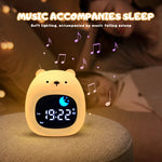veilleuse animaux mignons moderne nuit affichage numérique musique multicolore enfants