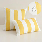 housse coussin polyester rayé blanc jaune moderne 45x45cm 30x50cm car sofa