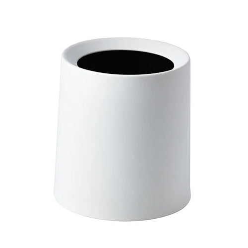petite poubelle cuisine ronde plastique blanc noir motif cerf lettre minimaliste