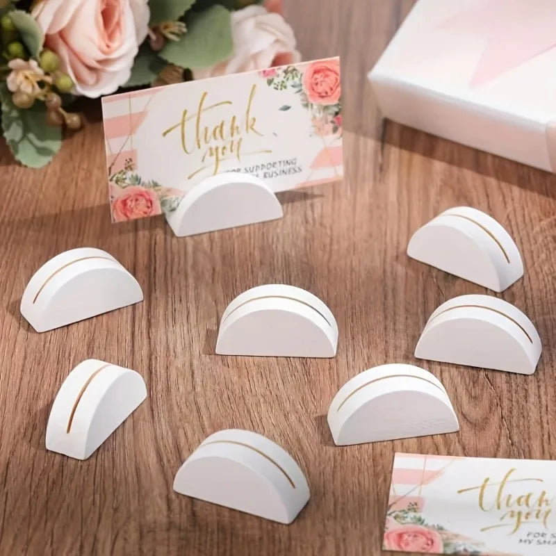 supports cartes blancs demi ronds élégants événements mariage anniversaire diplômes remerciements modernes