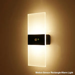 lampe murale rechargeable capteur mouvement blanc noir rectangle led moderne minimaliste interrupteur tactile