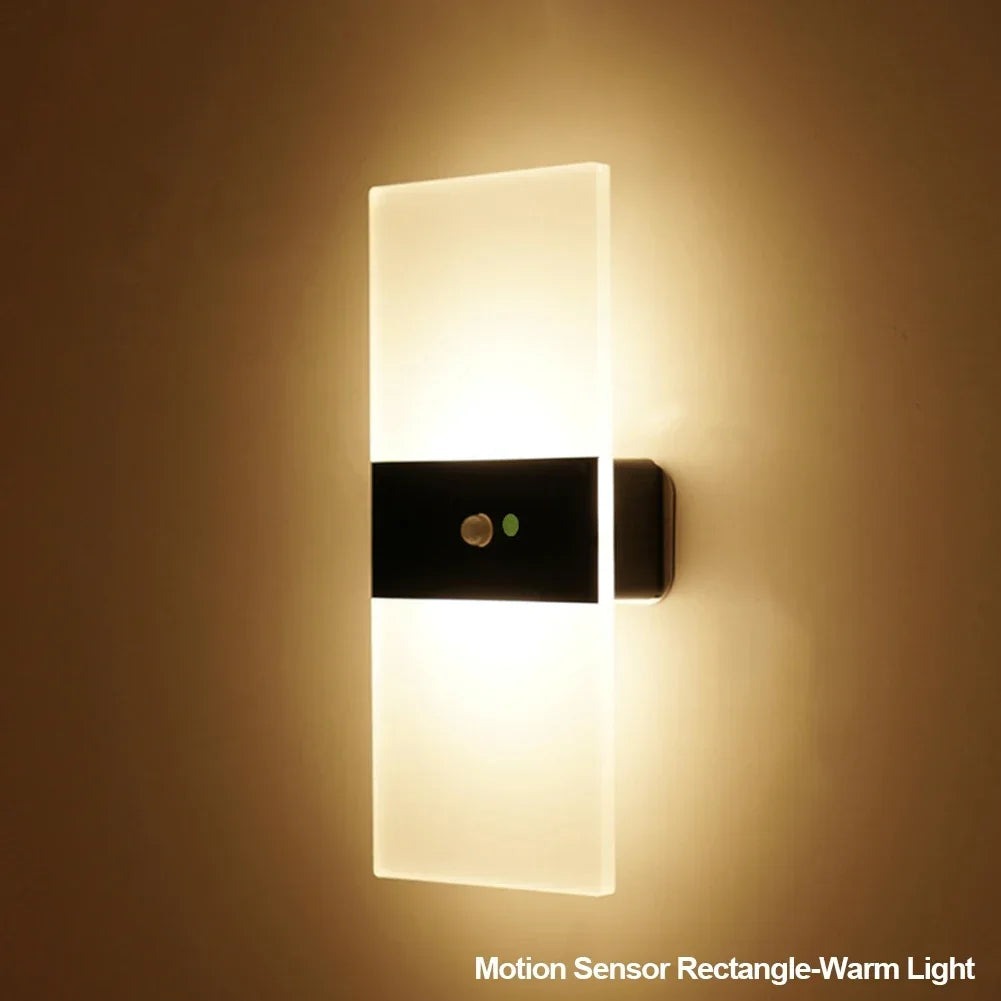 lampe murale rechargeable capteur mouvement blanc noir rectangle led moderne minimaliste interrupteur tactile