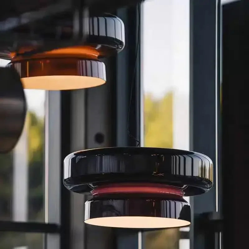 suspension lumineuse moderne noir marron pierre verre câble suspendu flux lumineux 249 2000 luminaire