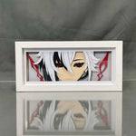 Boîte à lumière LED Arlecchino Genshin Impact éteinte montrant design manga détaillé