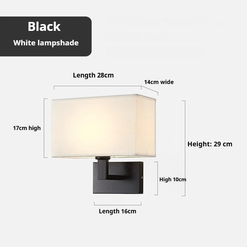 lampe murale moderne tissu beige vertical noir doréintérieur éclairage led fixée mur