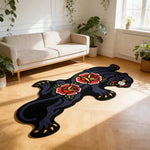 tapis persan moderne panthère roses polyester antidérapant imperméable salon chambre coucher