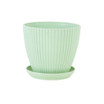 Pot fleurs moderne rayures vertes bleues blanches plateau support diverse couleurs