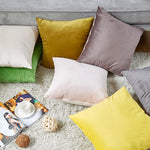 coussins velours modernes 40x40cm 45x45cm 50x50cm bleu jaune vert violet décor intérieur