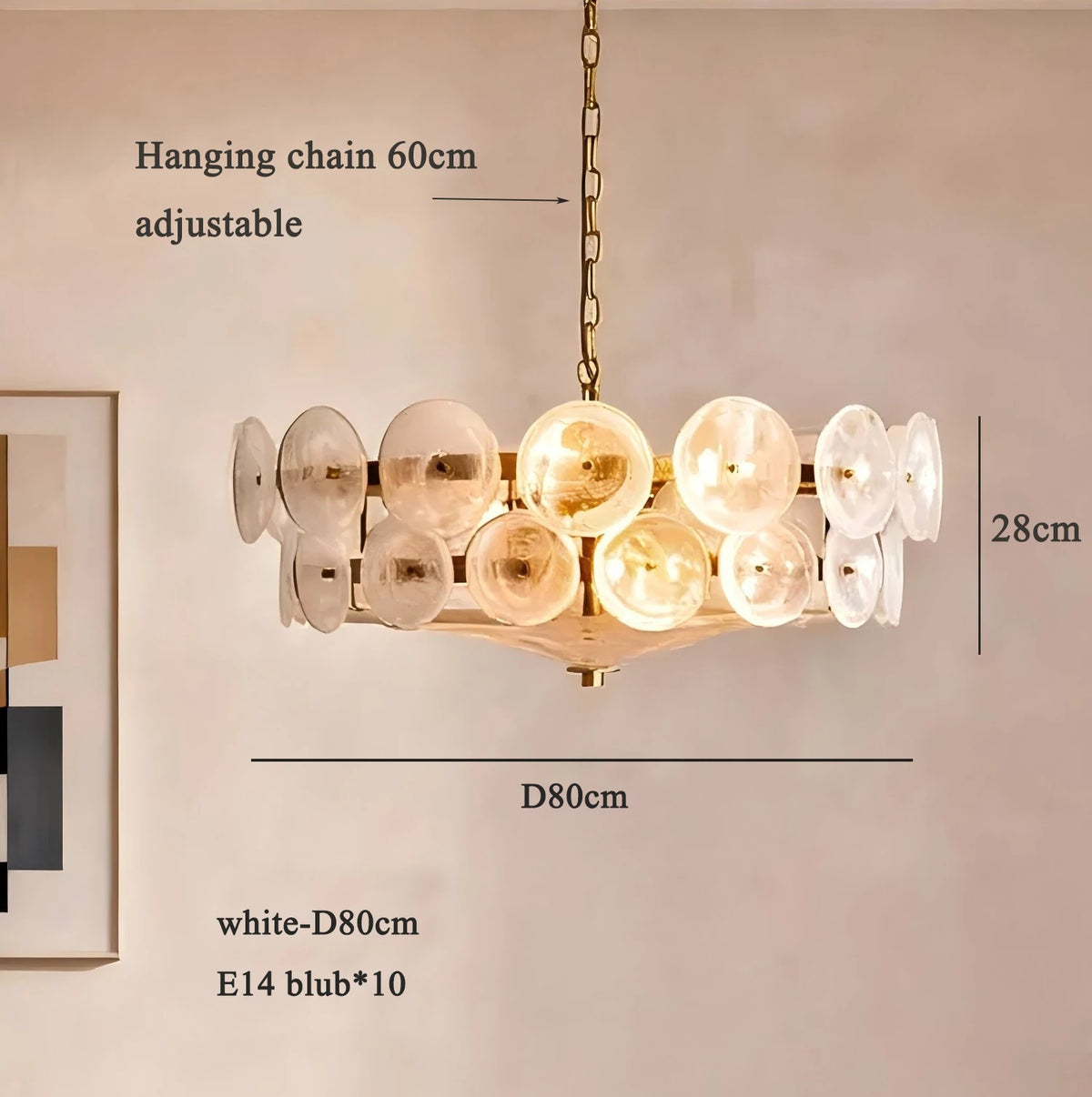 lampe suspendue moderne or vert ambre transparent salon restaurant chambre exposition cuisinehôtel