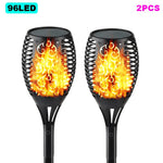 torche solaire imperméable led flamme animée moderne extérieur jardin décoration motifs floraux ip65 abs