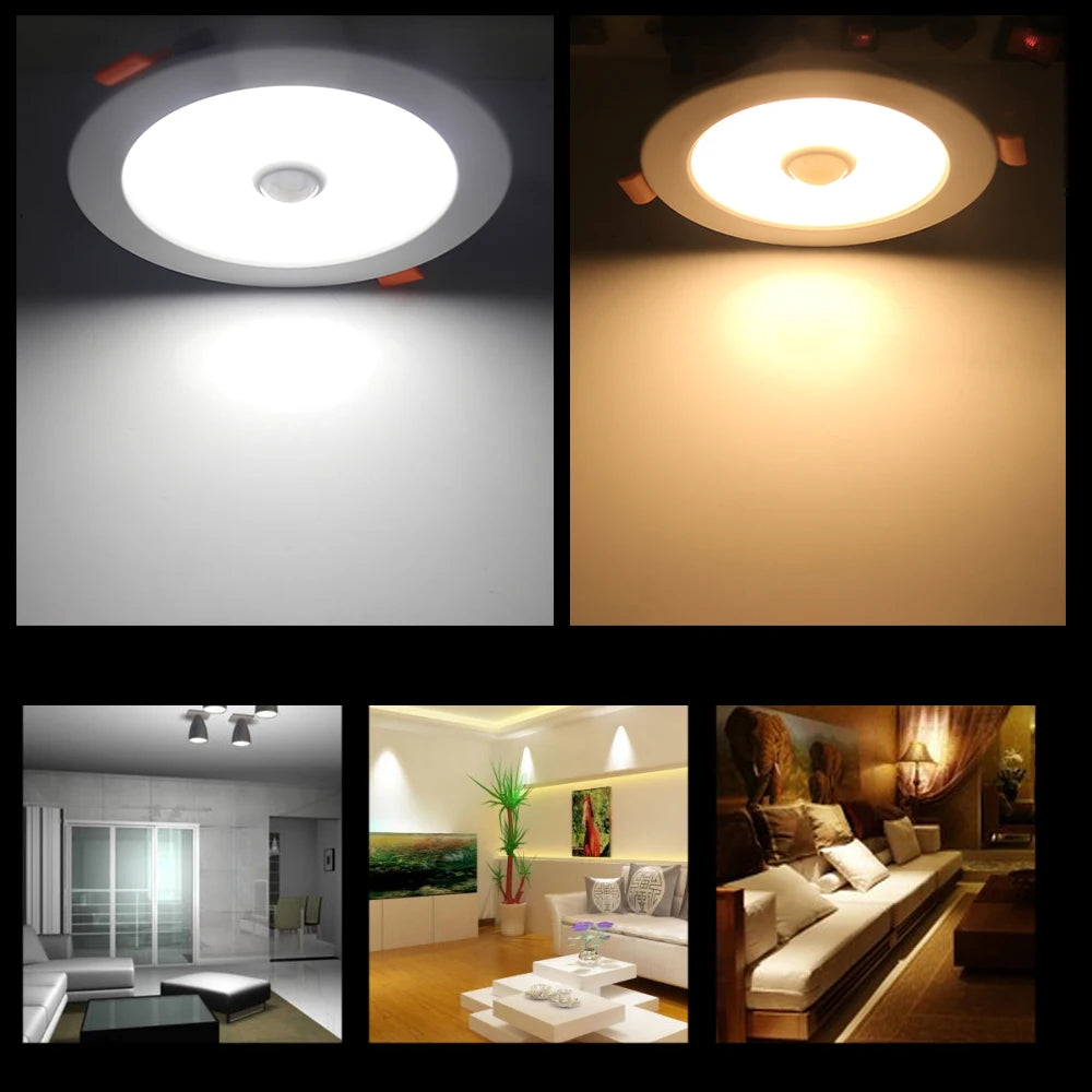 détecteur mouvement spot led downlight 220v plafonnier blanc moderne 18w 9w 5w 3w lumière