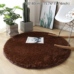 tapis rond uni fourré moderne blanc vert marron beige antidérapant intérieur salon chambrehôtel