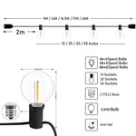 guirlande lumineuse extérieure 26m 50 led blanc doré moderne transparent